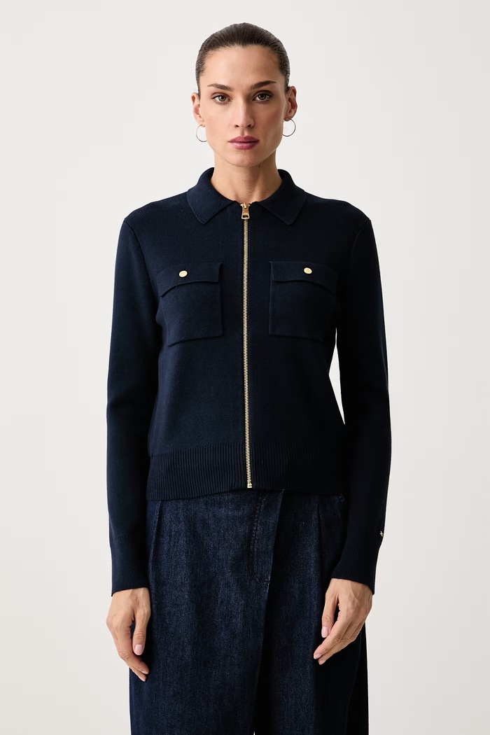 Tommy Hilfiger Kardigan damski z bawełną granatowy WW0WW51415
