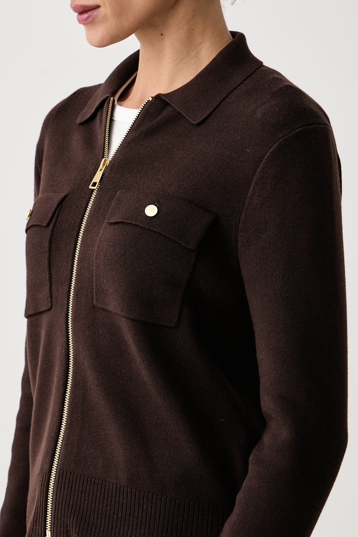 Жилетка дамска с памук Tommy Hilfiger WW0WW51415 кафяв