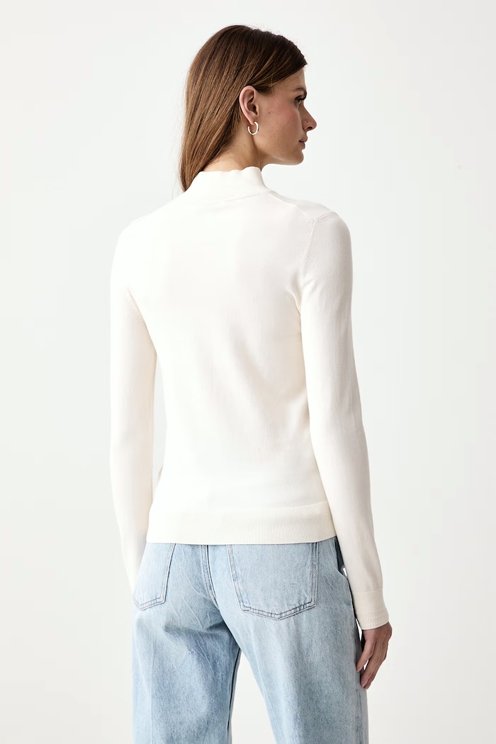 Odzież Tommy Hilfiger Półgolf damski z bawełną WW0WW51383 beżowy