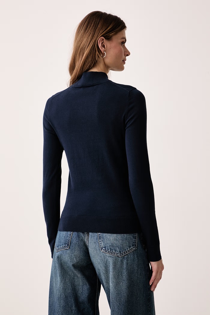 Odjeća Tommy Hilfiger Poludolčevita ženska s pamukom WW0WW51383 mornarsko plava