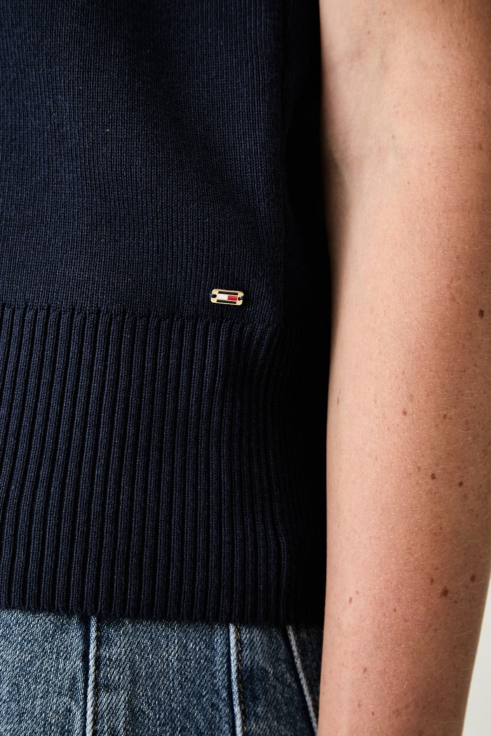 Tommy Hilfiger елек дамски с памук WW0WW51372 тъмносин