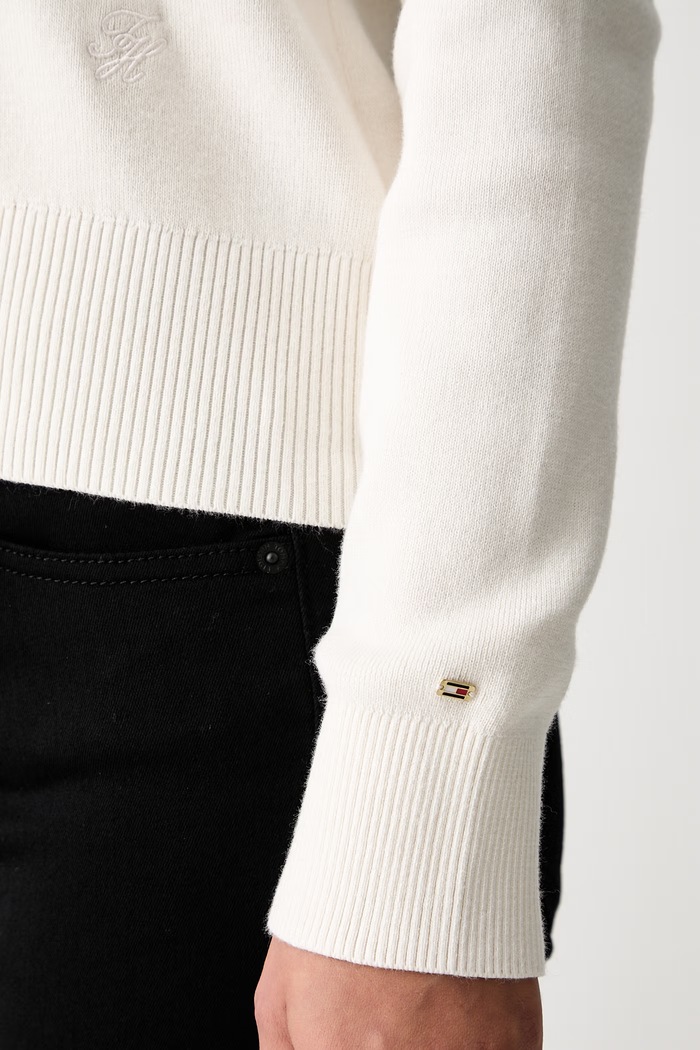 Tommy Hilfiger sweter damski bawełniany WW0WW52298 beżowy