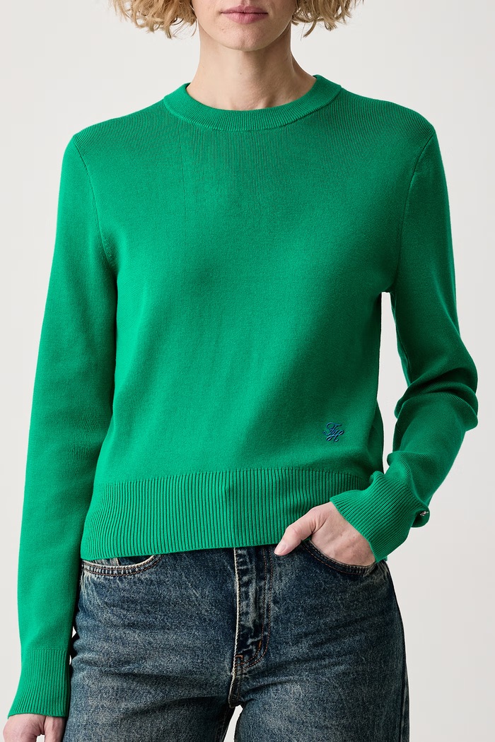 Sweter damski bawełniany Tommy Hilfiger WW0WW52298 zielony