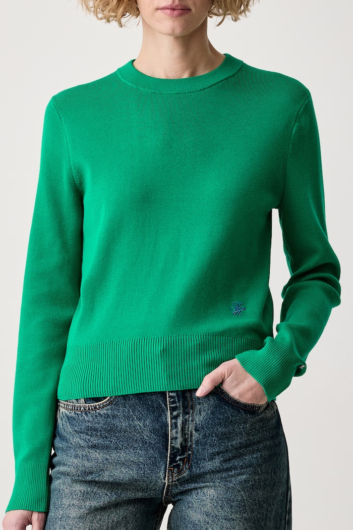 Sweter damski bawełniany Tommy Hilfiger WW0WW52298 zielony