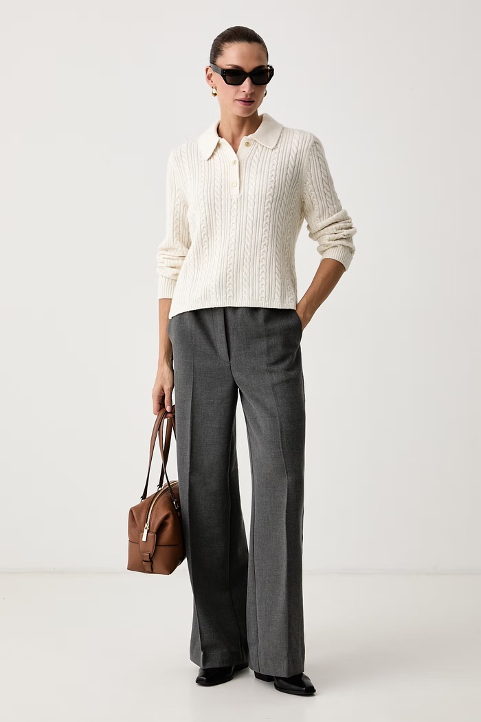 Tommy Hilfiger Pulover ženski z volno WW0WW52222 bež AW26