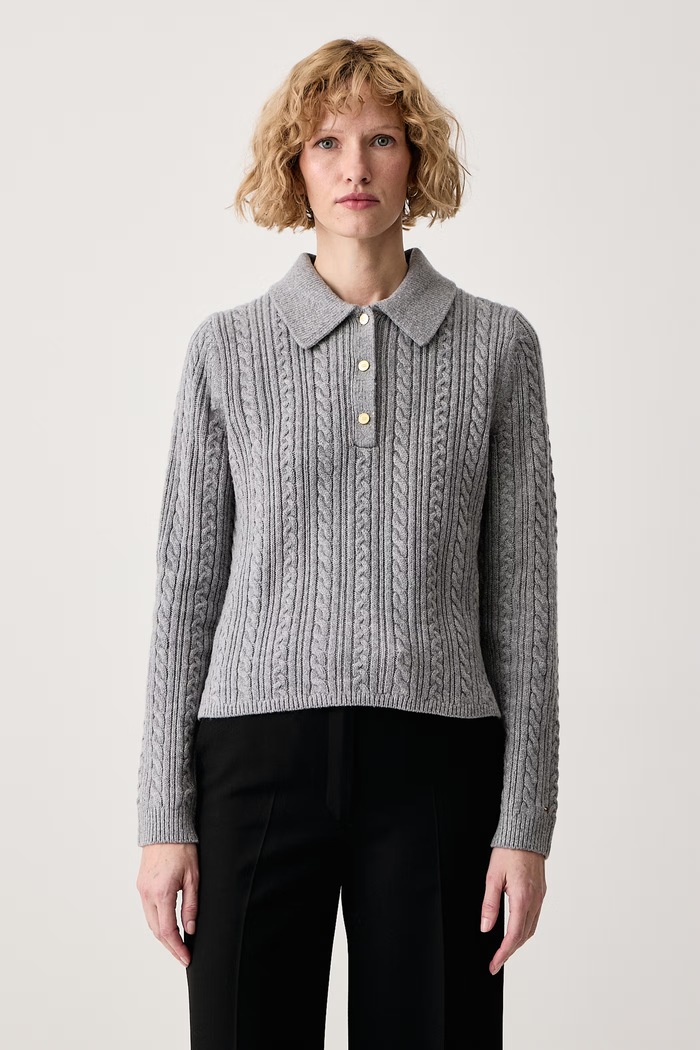 Tommy Hilfiger Sweter damski z wełną szary WW0WW52222