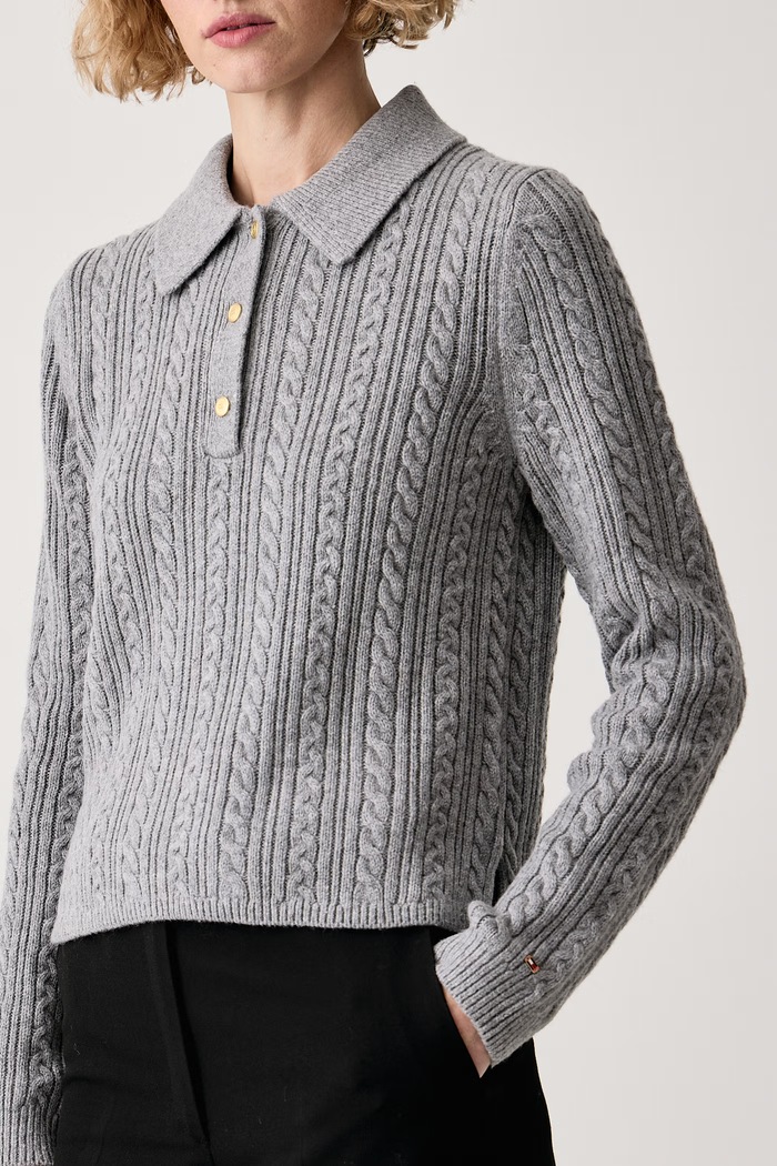 Sweter damski z wełną Tommy Hilfiger WW0WW52222 szary