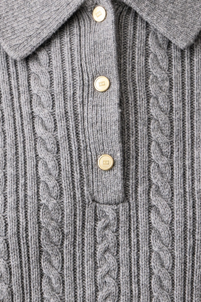 Sweter damski z wełną Tommy Hilfiger szary WW0WW52222