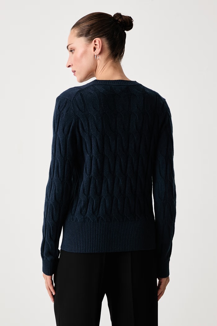Oblečenie Tommy Hilfiger Kardigán dámsky vlnený WW0WW52191 tmavomodrá