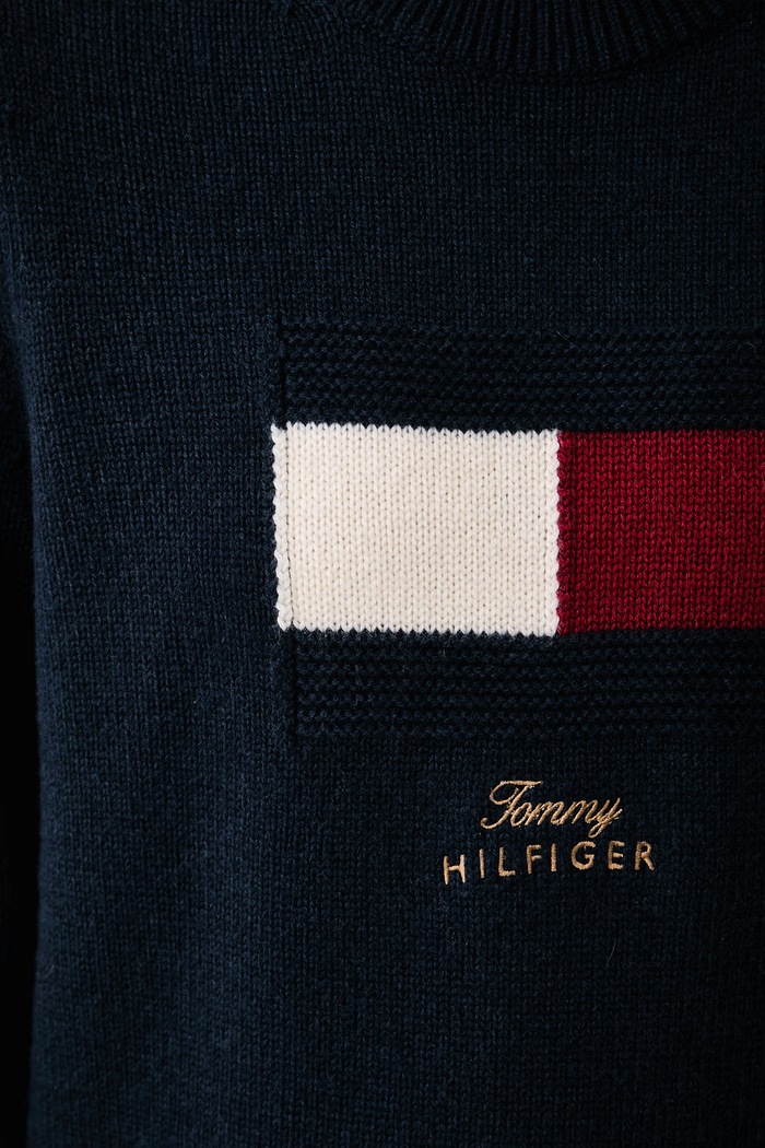 Pulover ženski z volno Tommy Hilfiger mornarsko modra WW0WW51450
