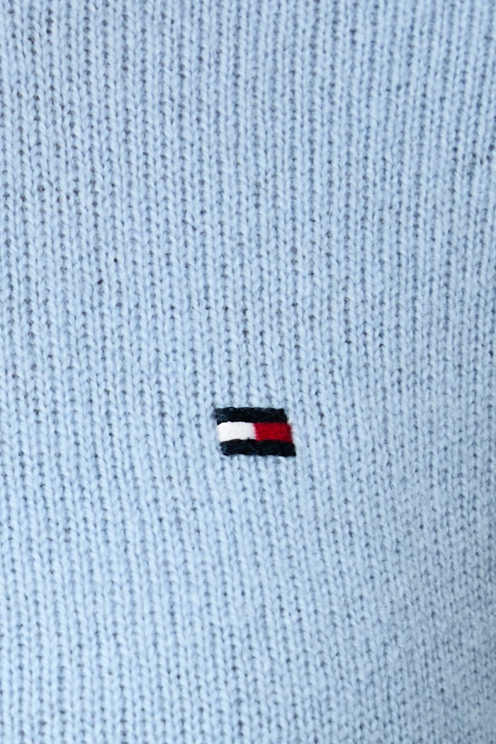 Sweter damski wełniany Tommy Hilfiger niebieski WW0WW51432