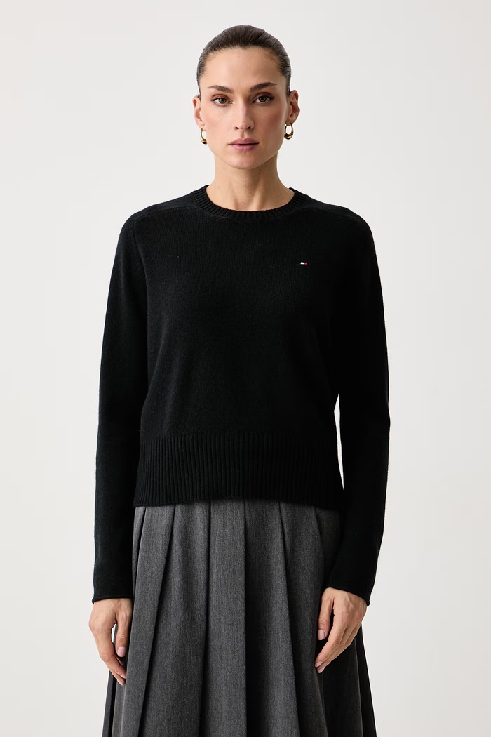 Tommy Hilfiger Pulover ženski volnen črna WW0WW51432