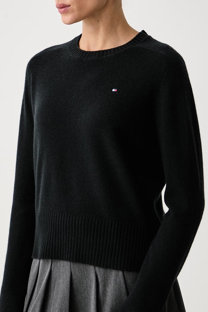 Pulover ženski volnen Tommy Hilfiger WW0WW51432 črna
