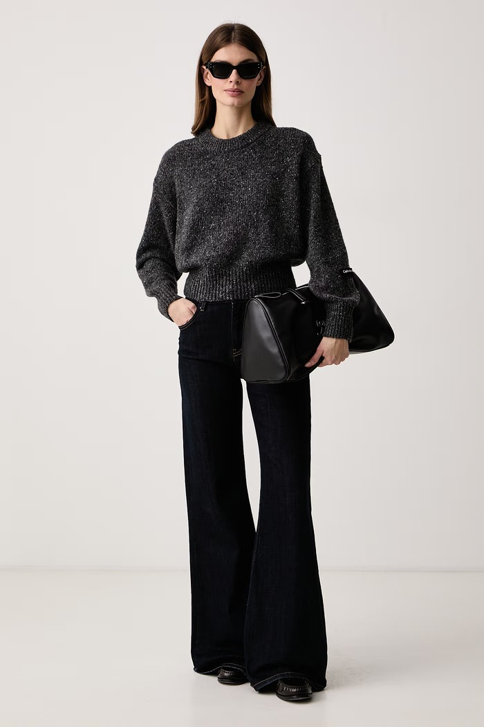 Calvin Klein Jeans Πουλόβερ γυναικείο με μαλλί LV047H332G γκρί AW26