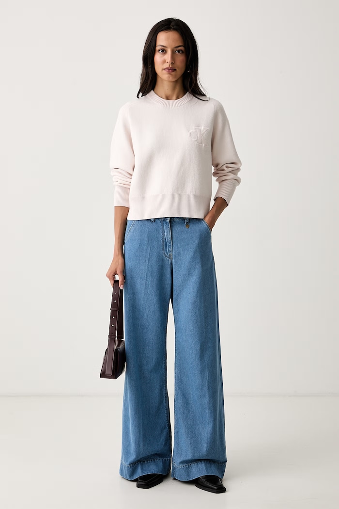 Calvin Klein Jeans πουλόβερ γυναικείο με πρόσμιξη μαλλιού LV047H320G ροζ AW26