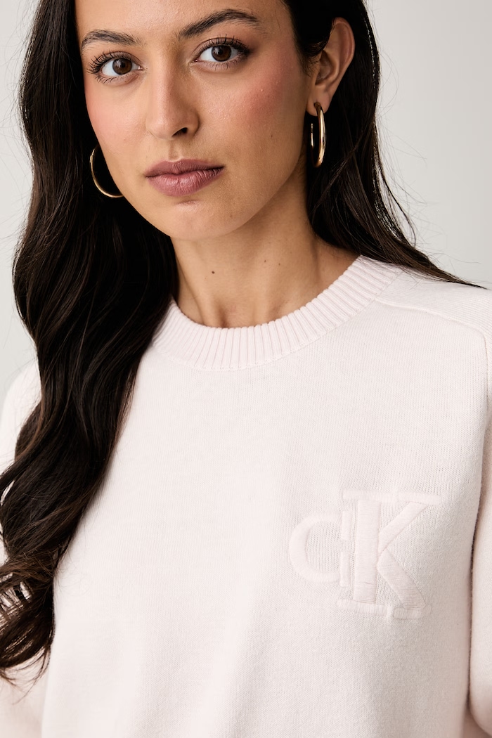 Calvin Klein Jeans πουλόβερ γυναικείο με πρόσμιξη μαλλιού ροζ LV047H320G