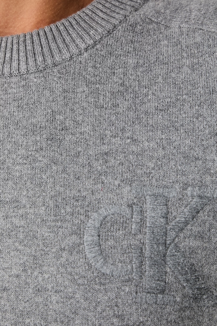 Calvin Klein Jeans πουλόβερ γυναικείο με πρόσμιξη μαλλιού LV047H320G γκρί