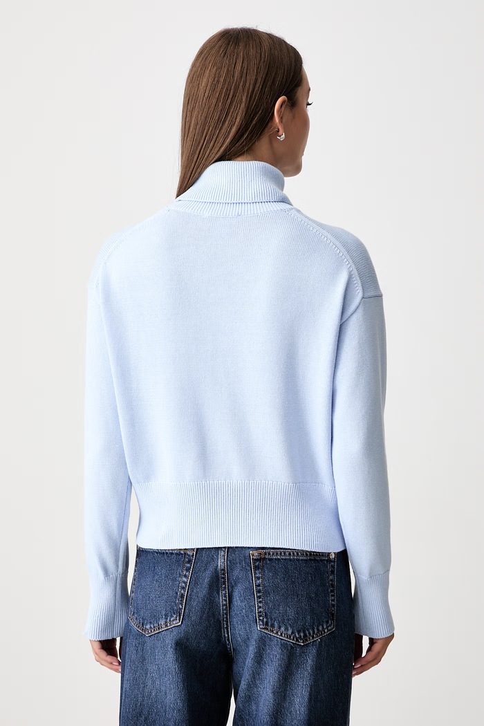 Îmbrăcăminte Calvin Klein Jeans cu guler înalt pentru femei din bumbac LV047H329G albastru