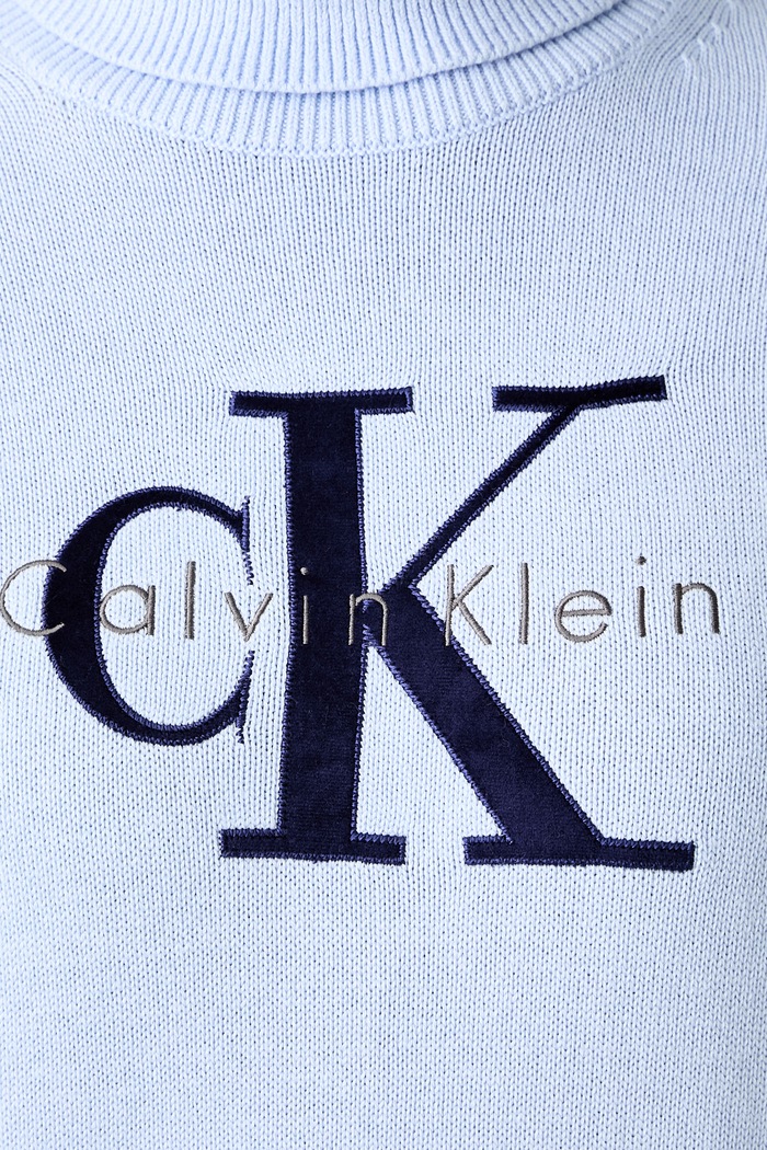 Calvin Klein Jeans cu guler înalt pentru femei din bumbac LV047H329G albastru
