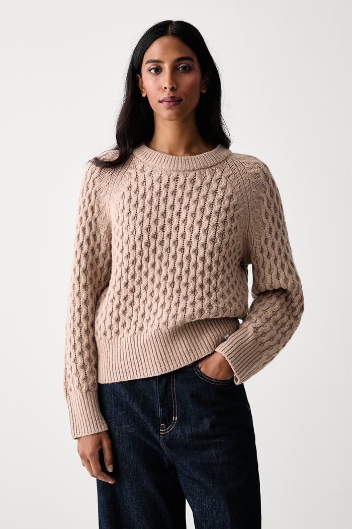 Calvin Klein Jeans Pulover pentru femei cu lână bej LV047H327G