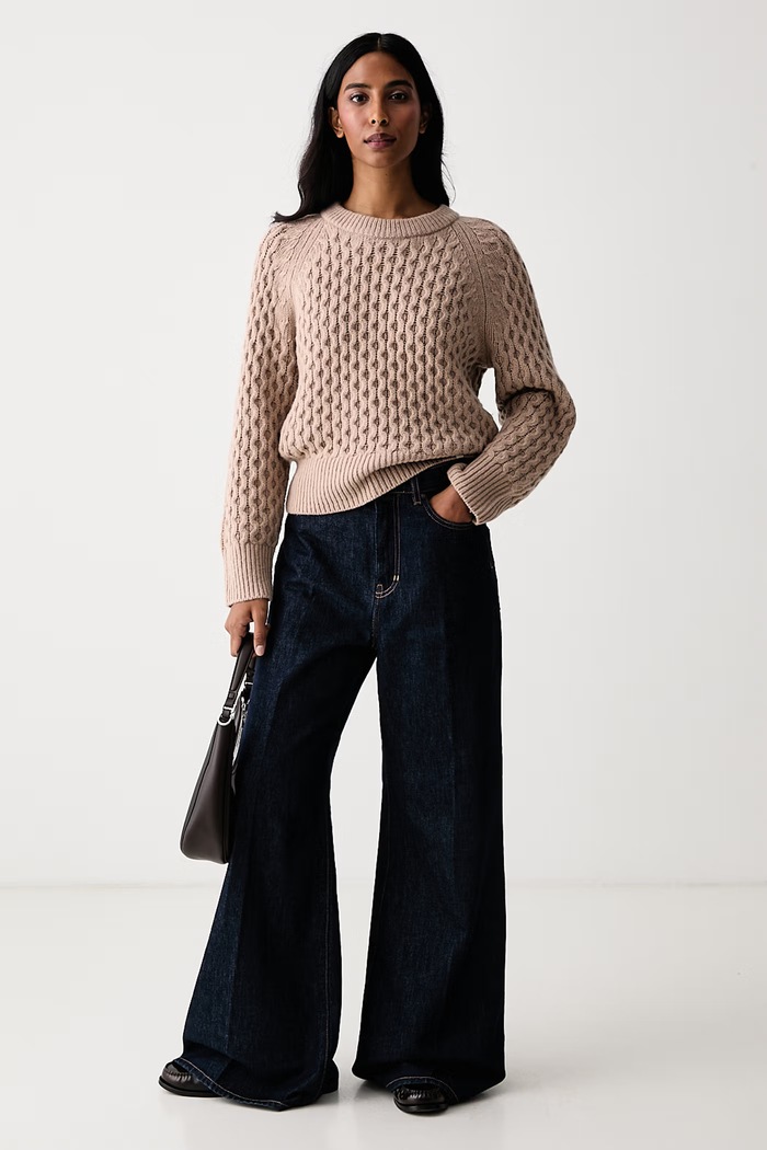 Calvin Klein Jeans Pulover pentru femei cu lână LV047H327G bej AW26