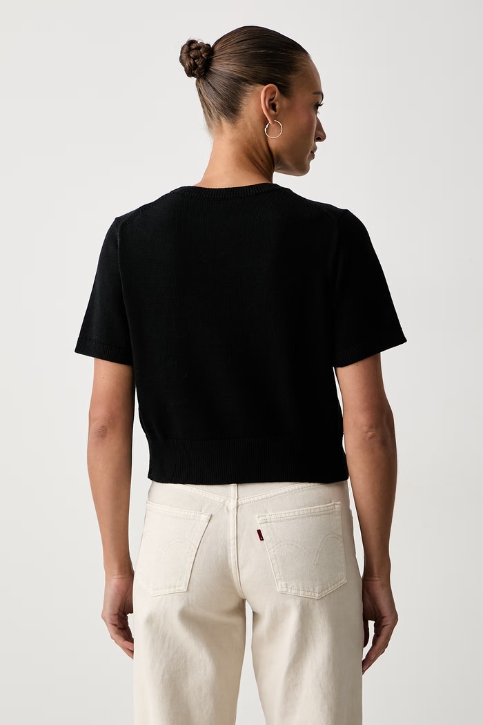 Дрехи Calvin Klein Jeans тениска тип пуловер дамска от памук LV047H300G черен