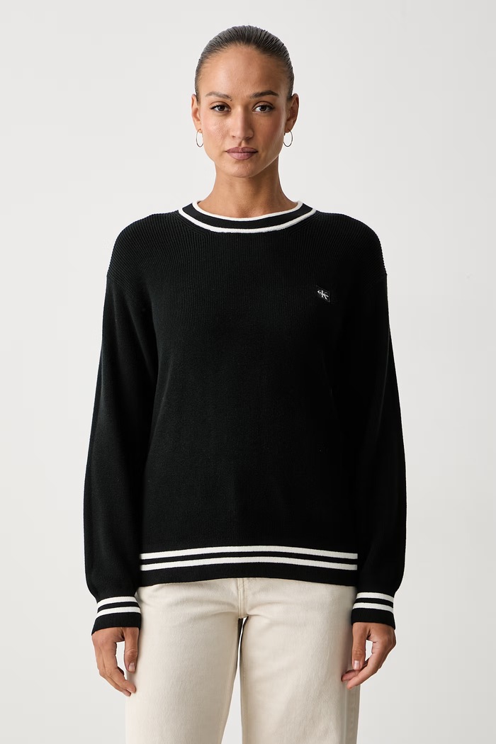 Calvin Klein Jeans pulover za žene od pamuka crna LV047H303G