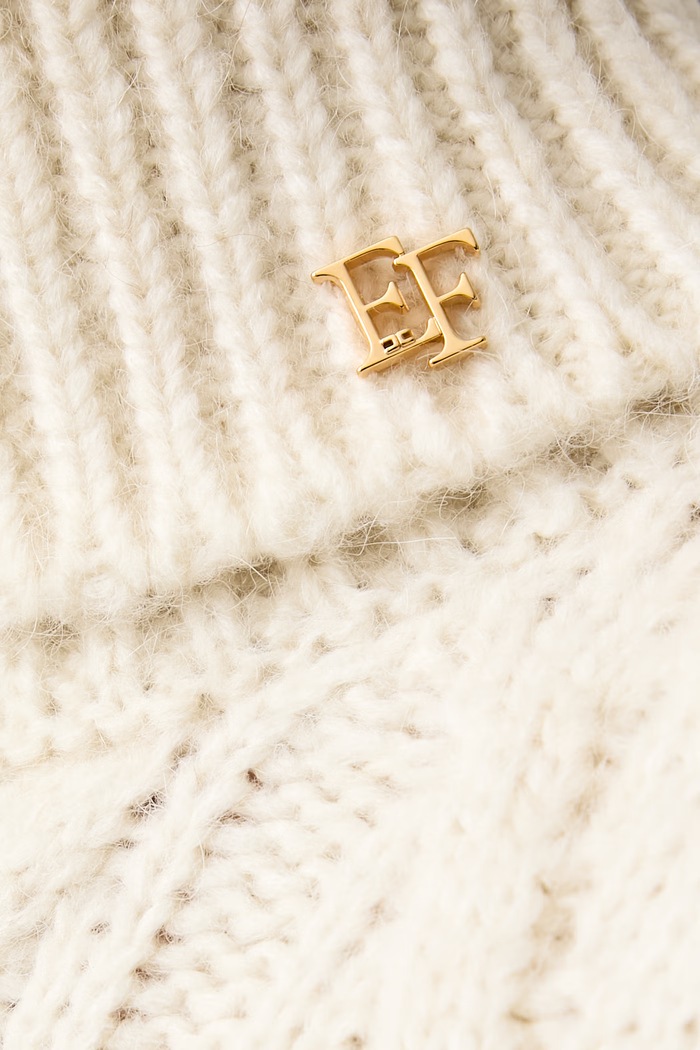 Sweter damski z wełną alpaki Elisabetta Franchi beżowy MK45T67E2