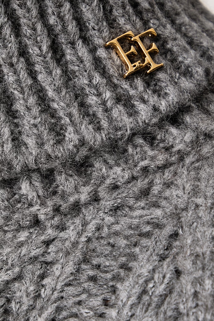 Sweter damski z wełną alpaki Elisabetta Franchi szary MK45T67E2