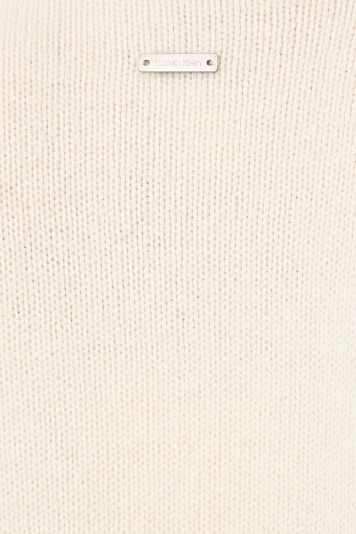 Pulover pentru femei din lână Calvin Klein bej LV044H325G
