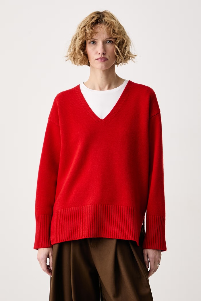 Calvin Klein Πουλόβερ γυναικείο μάλλινο κόκκινο LV044H325G