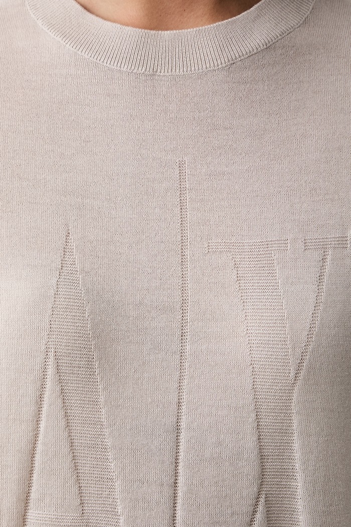 Armani Exchange sweter damski wełniany beżowy XW001443.AF11896