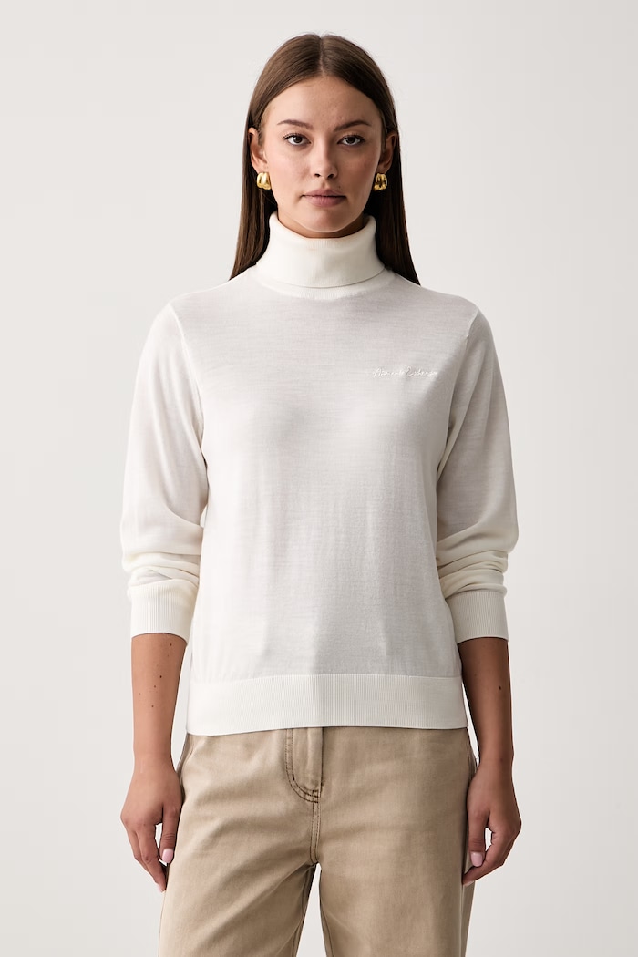 Armani Exchange golf damski wełniany beżowy XW001440.AF11896