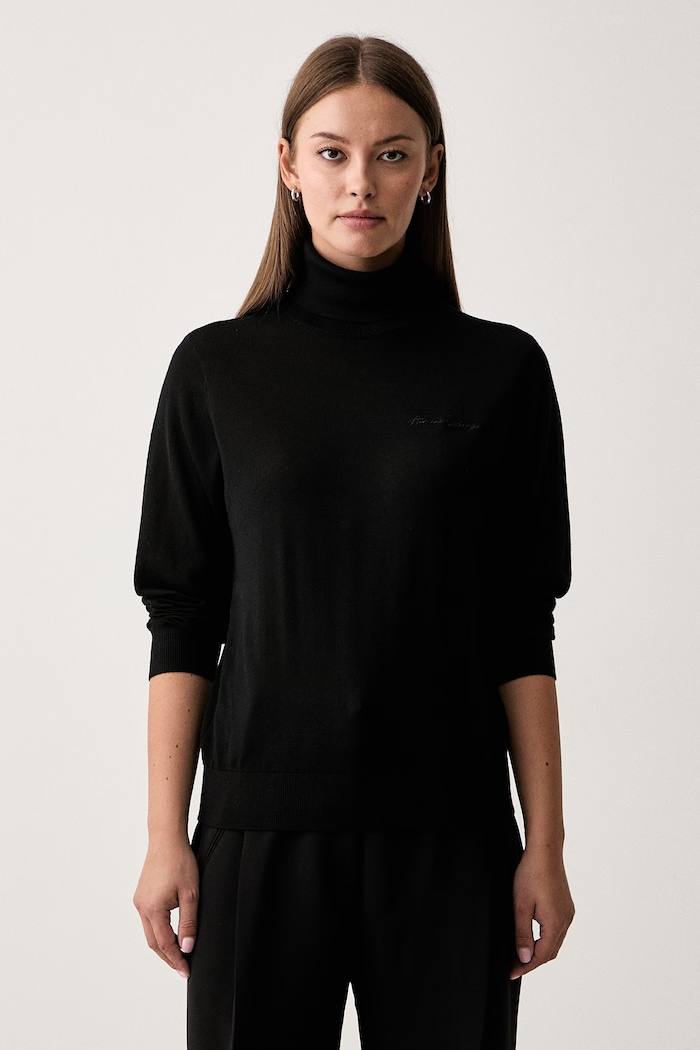 Armani Exchange rolák dámský vlněný černá XW001440.AF11896