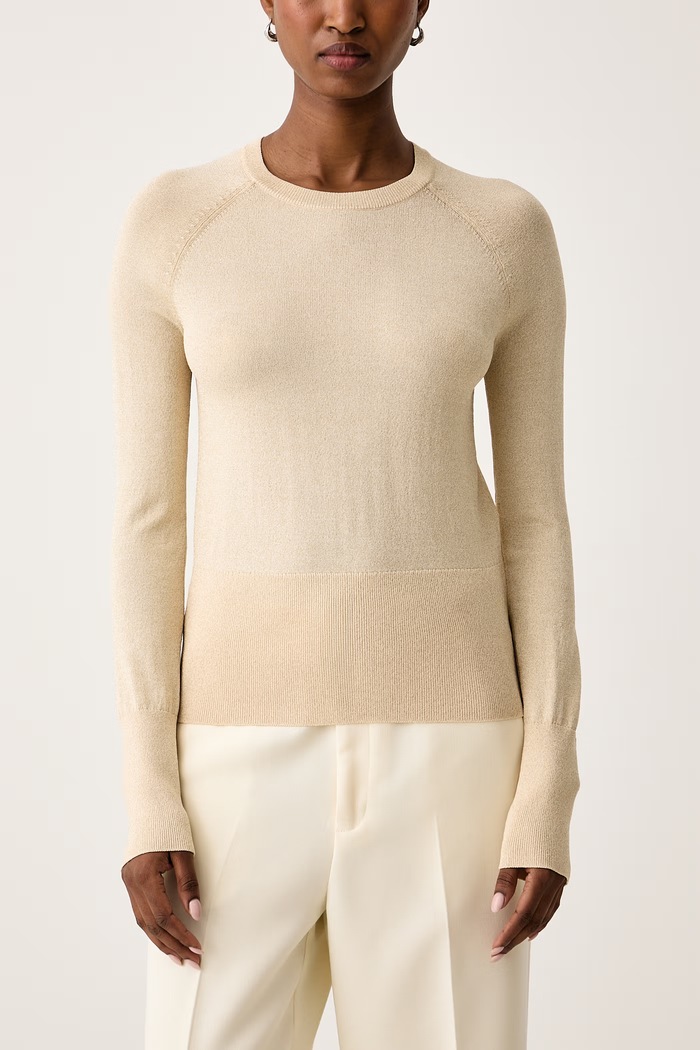 Sweter damski z wiskozą Armani Exchange XW002895.AF26001 beżowy