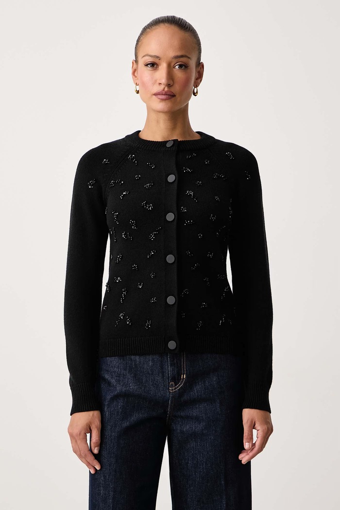 Armani Exchange Kardigan ženski z viskozo črna XW002650.AF13780