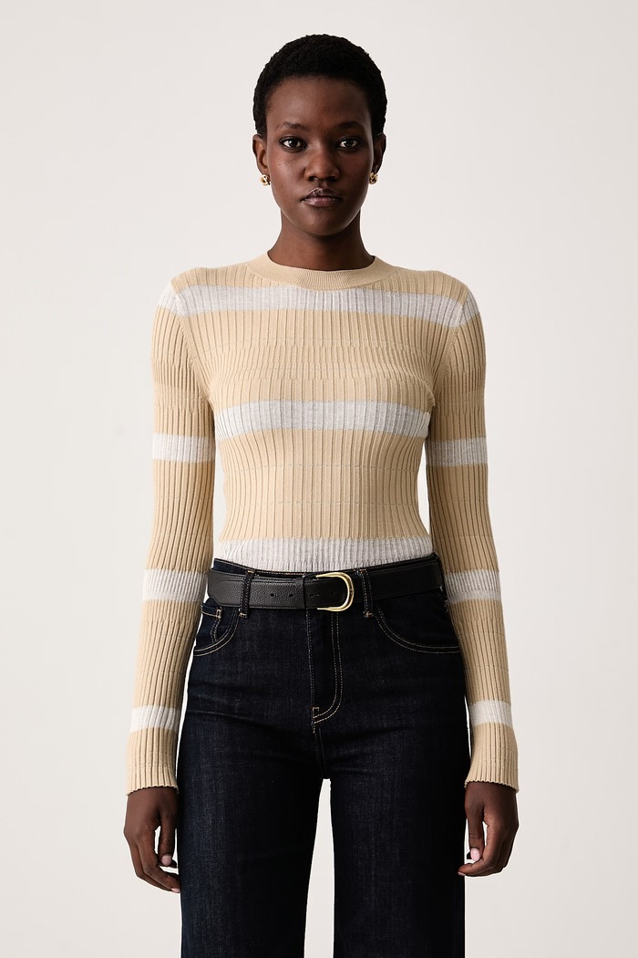 Sisley Sweter damski z wiskozą beżowy 1UJZL108T
