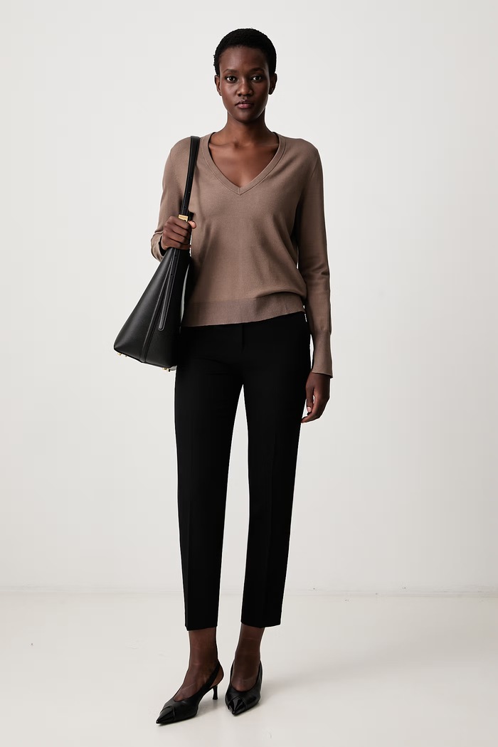 Sisley Πουλόβερ γυναικείο με βισκόζη 17Q3L401Z καφέ AW26