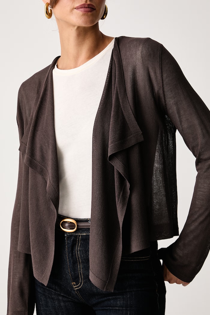 Ζακέτα γυναικεία με βισκόζη United Colors of Benetton 13I8D605O καφέ