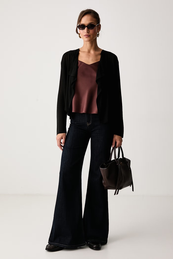 United Colors of Benetton Ζακέτα γυναικεία με βισκόζη 13I8D605O μαύρο AW26