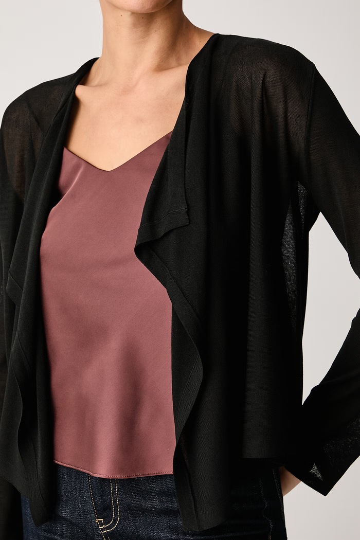 Ζακέτα γυναικεία με βισκόζη United Colors of Benetton 13I8D605O μαύρο