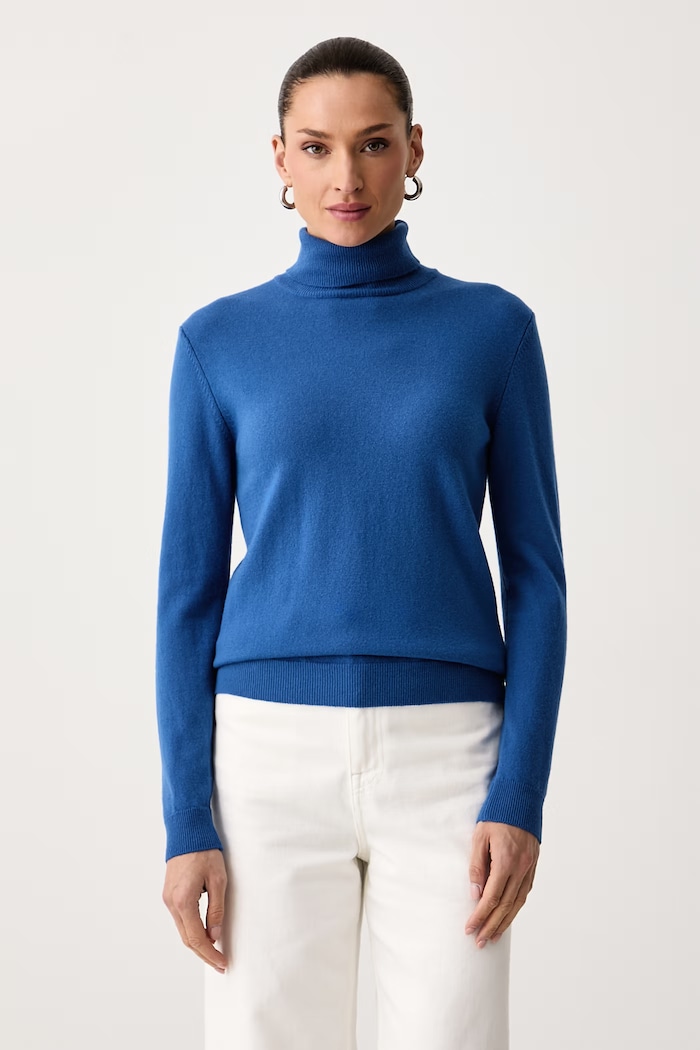 United Colors of Benetton Golf damski wełniany niebieski 1P02D2348