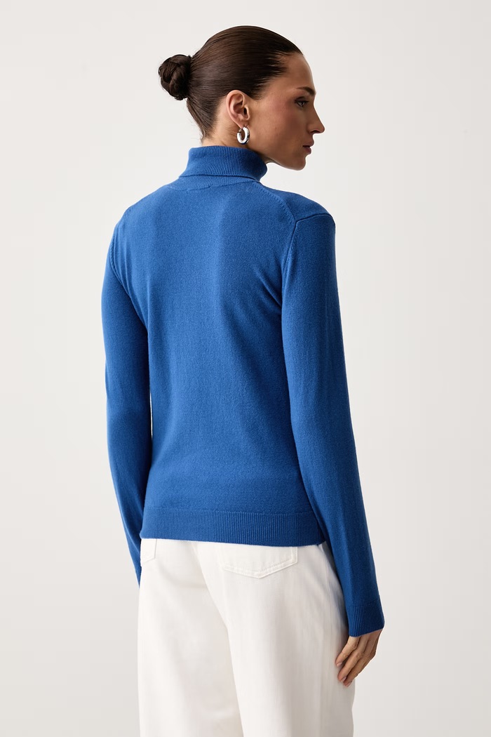 Odzież United Colors of Benetton Golf damski wełniany 1P02D2348 niebieski
