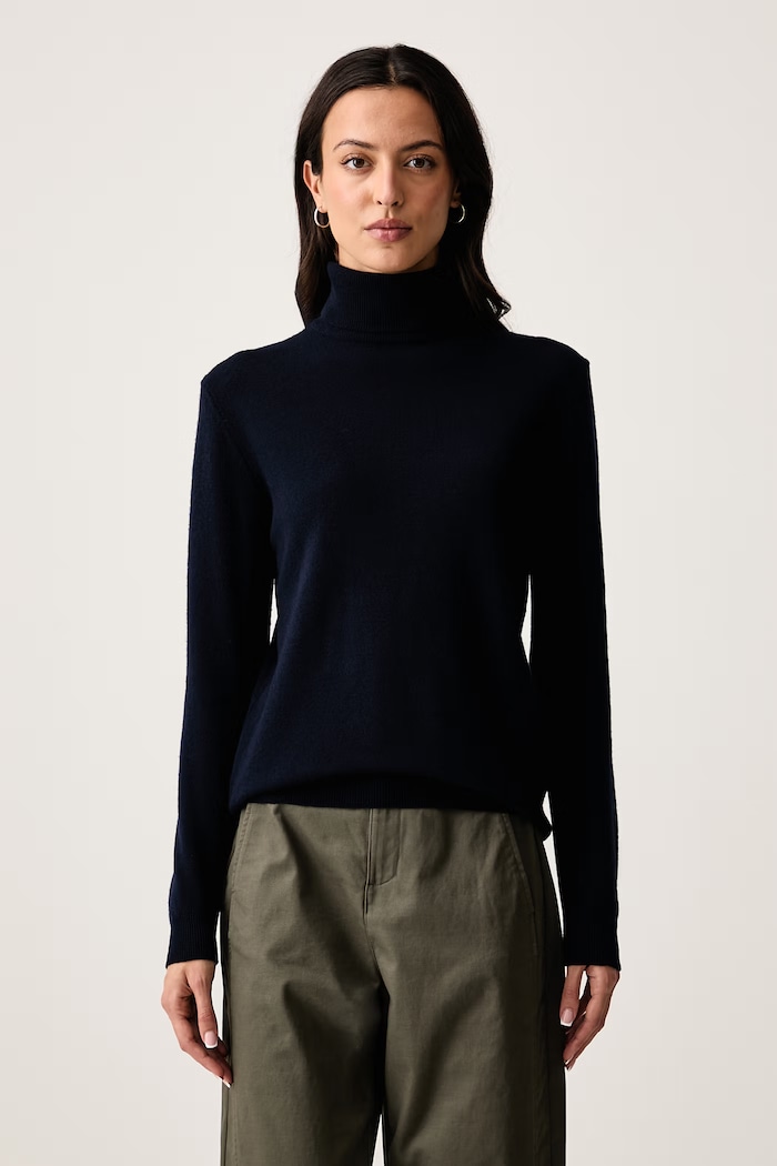 United Colors of Benetton Golf damski wełniany granatowy 1P02D2348