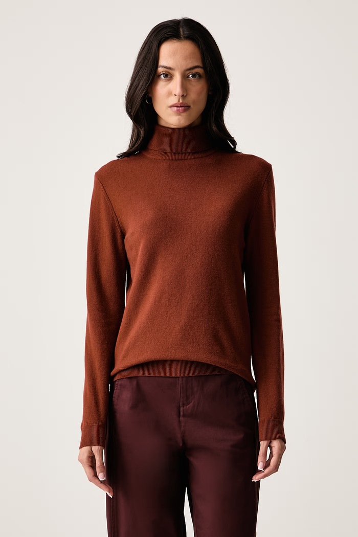 United Colors of Benetton Golf damski wełniany brązowy 1P02D2348