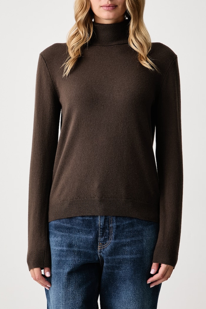 United Colors of Benetton Golf damski wełniany 1P02D2348 brązowy AW26