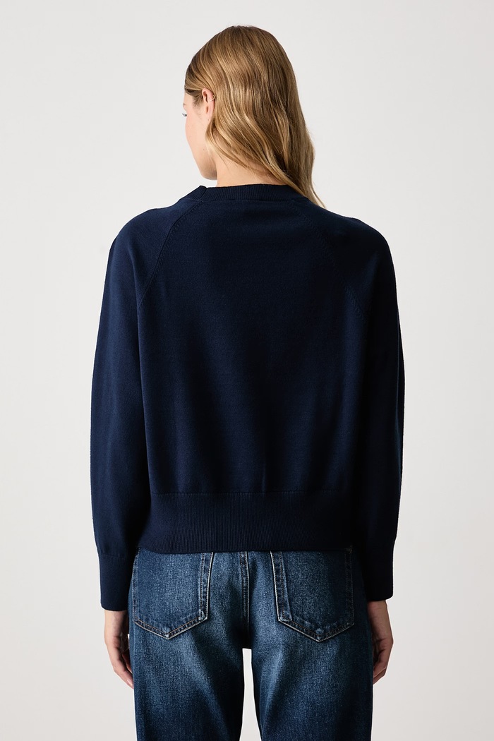 United Colors of Benetton Пуловер дамски с вискоза 1IYCD10GH тъмносин AW26
