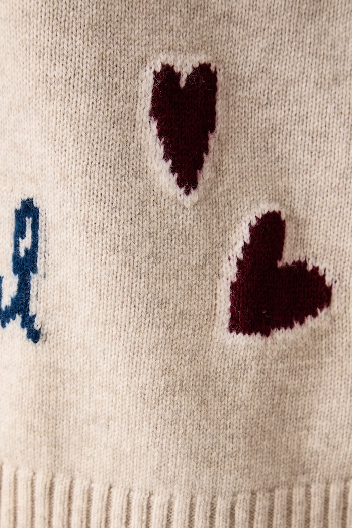 Sweter damski wełniany United Colors of Benetton beżowy 151UE10HS
