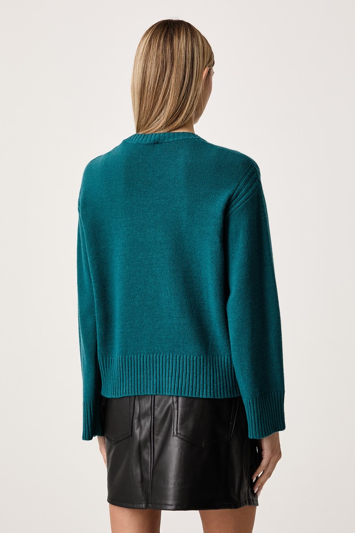 Odzież United Colors of Benetton Sweter damski z wełną 1SJWD10HU turkusowy