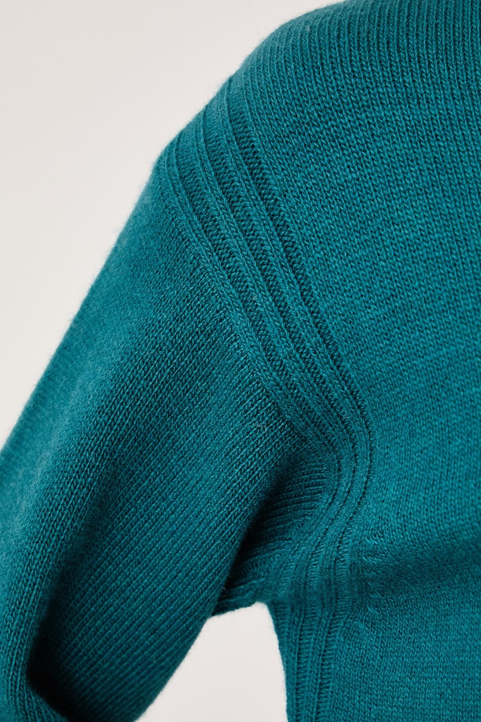 Sweter damski z wełną United Colors of Benetton turkusowy 1SJWD10HU